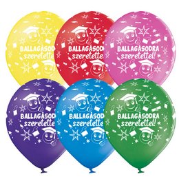 Ballagásodra Szeretettel Feliratú vegyes lufi (28 cm, latex)