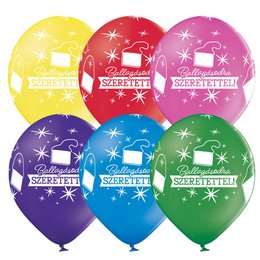 Ballagásodra Szeretettel Tarisznyás Vegyes Lufi (28 cm, latex)