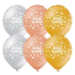 Boldog Névnapot Metál lufi (28 cm, latex)
