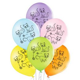 Cuki Macska Mintás - Cats Lufi (28 cm, latex)