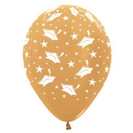 Ballagási Kalapok Arany Lufi (30 cm, latex)