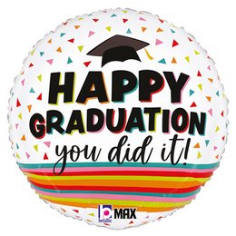 Happy Graduation Festive Ballagási Lufi (46 cm, fólia)