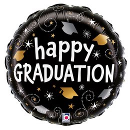 Happy Graduation Swirls Ballagási Lufi (46 cm, fólia)