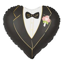 Öltöny, Szmoking Esküvői lufi (46 cm, fólia)