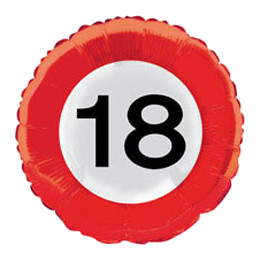 18. Számos Sebességkorlátozó Születésnapi (46 cm, fólia)