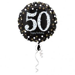 50-es Happy Birthday lufi (46 cm, fólia)