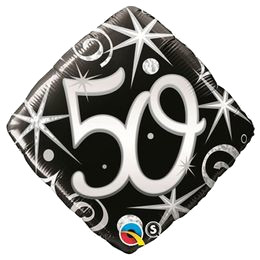 50. Szülinap Elegáns fekete lufi (46 cm, fólia)