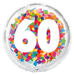 60-as Számos Confetti Szülinapi Lufi (46 cm, fólia)