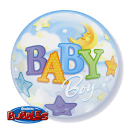 Babaszületésre - Baby Boy lufi (56 cm bubble, fólia)