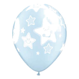 Babaszületésre Hold és Csillagok, Kék lufi (28 cm, latex)