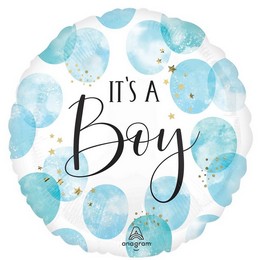 Baby Boy Kék - Babaszületésre lufi (46 cm, fólia)