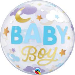 Babaszületésre - Baby Boy lufi (56 cm bubble, fólia)