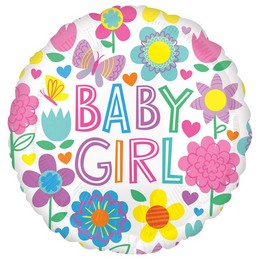 Baby Girl Pillangós lufi (46 cm, fólia)