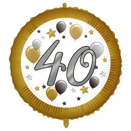 Boldog 40. Szülinapot Elegáns Szülinapi Lufi (46 cm, fólia)