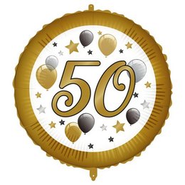 Boldog 50. Szülinapot Elegáns Szülinapi Lufi (46 cm, fólia)