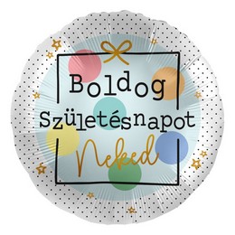 Boldog Születésnapot Neked Feliratú Színes Lufi (43 cm, fólia)