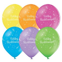 Boldog Születésnapot Shining Star Lufi (28 cm, latex)