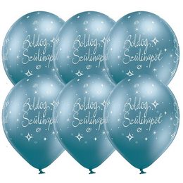 Boldog Születésnapot Chrome Kék Lufi (28 cm, latex)