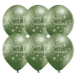 Boldog Szülinapot Chrome Lime Green - Zöld Lufi (28 cm, latex)