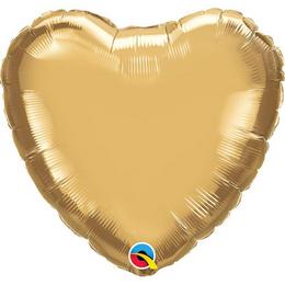 Chrome Arany Szív lufi (46 cm, fólia)