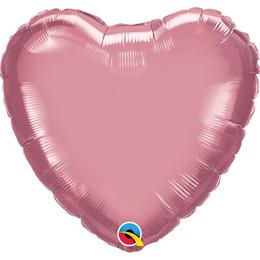 Chrome Mályva Szív lufi (46 cm, fólia)