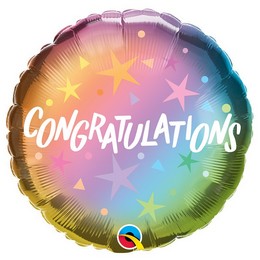 Congratulations - Gratulálok - színes lufi (46 cm, fólia)
