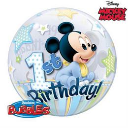 Disney Bubbles Mickey Egér 1. Születésnapi lufi (56 cm bubble, fólia)