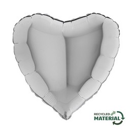 Ezüst Szív lufi (46 cm, fólia)