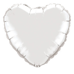Ezüst Szív lufi (46 cm, fólia)