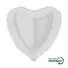 Fehér Szív lufi (46 cm, fólia)