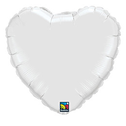 Fehér Szív (46 cm, fólia)