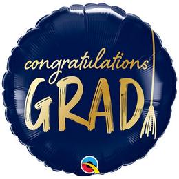 Congratulations Grad - Gratulálok Kék Színű lufi (46 cm, fólia)