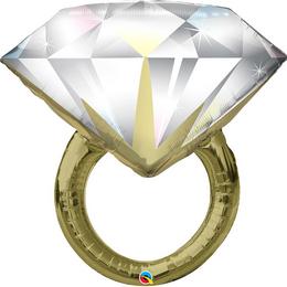 Gyémánt Gyűrű Esküvői lufi (94 cm, fólia)
