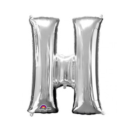 H betű - ezüst lufi (86 cm, fólia)