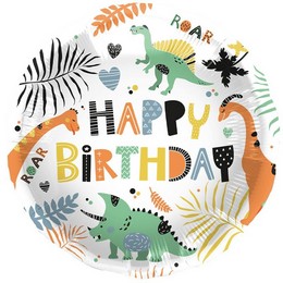 Happy Birthday Dínók Szülinapi Lufi  (46 cm, fólia)