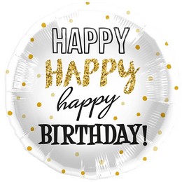Happy Birthday Gold Dots Szülinapi Lufi (46 cm, fólia)