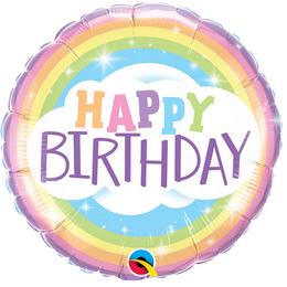 Happy Birthday Rainbow Szivárvány lufi (46 cm, fólia)