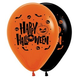 Happy Halloween Mintás lufi (28 cm, latex)