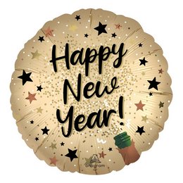Happy New Year Natural Sparkle lufi (46 cm, fólia)