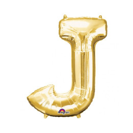 J betű - arany lufi (86 cm, fólia)