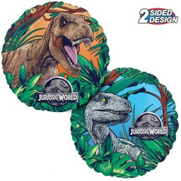 Jurassic World T-rex és Velociraptor Két Oldalú Lufi (46 cm, fólia)