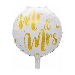 Mr & Mrs Esküvői lufi (46 cm, fólia)