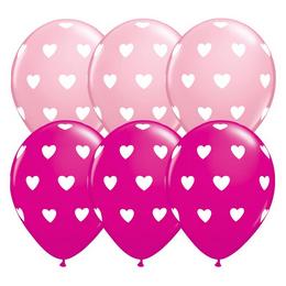 Nagy Szíves Szerelmes Lufi - Pink-Rózsaszín (28 cm, latex)