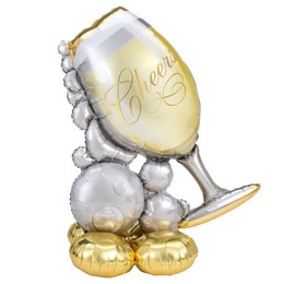 Pezsgőspohár - Bubbly lufi (129 cm, fólia)