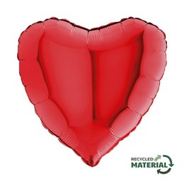 Rubinvörös Szív lufi (46 cm, fólia)