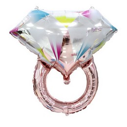 Rosegold Gyémánt Gyűrű Esküvőre - Lánybúcsúra lufi (67 cm, fólia)