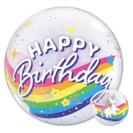 Unicorn Szülinapi Bubble Lufi (56 cm bubble, fólia)