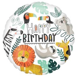 Happy Birthday - Vad Állatok Szülinapi Lufi (46 cm, fólia)
