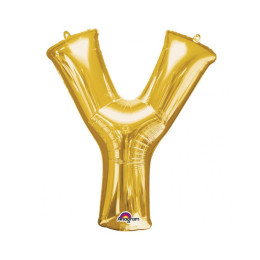 Y betű - arany lufi (86 cm, fólia)